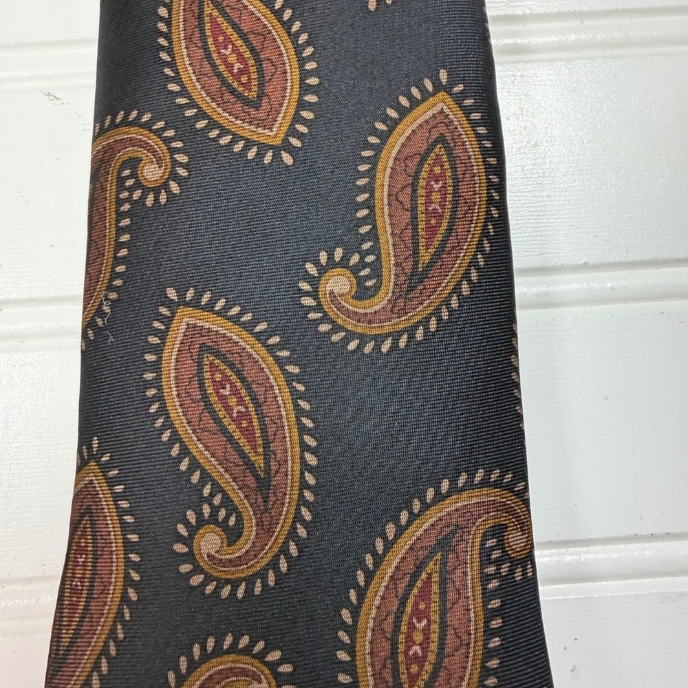 Givenchy Monsieur Silk Tie Lot 3pc Vintage Italy Paisley Geometric Medallion Men - Picture 8 of 8